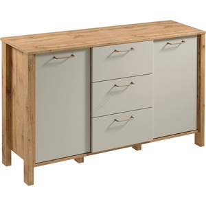 Gala Meble Комод MENTA 138x81x40 см дъб wotan/сива (GM0023)