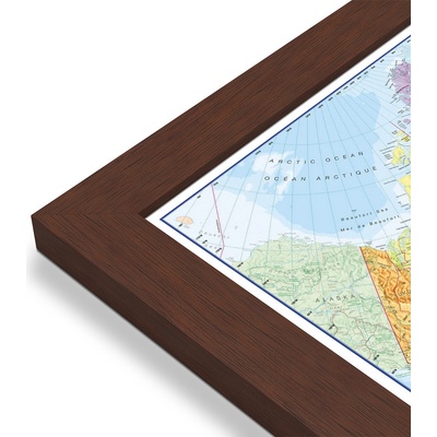 Maps International Kanada - nástěnná politická mapa 120 x 100 cm Varianta: mapa v dřevěném rámu, Provedení: Pegi višeň
