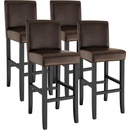 TecTake 403513 4 ks dřevěné + hnědá