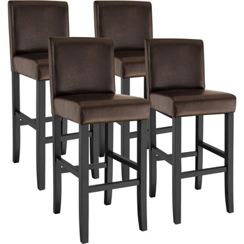 TecTake 403513 4 ks dřevěné + hnědá