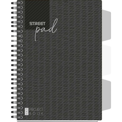 STREET Тетрадка Street Pad, А5, спирала, PP, 100 листа, широки редове, black (30657-А-BLACK)