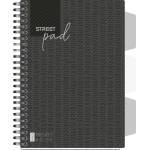 STREET Тетрадка Street Pad, А5, спирала, PP, 100 листа, широки редове, black (30657-А-BLACK)