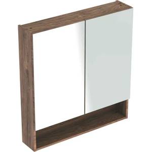 Geberit Selnova Square - Огледален шкаф 85x79x18 см, 2 врати, орех хикори 501.270. 00.1 (501.270.00.1)