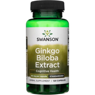 Swanson Ginkgo Biloba Standardizovaný 60 mg 120 kapsúl