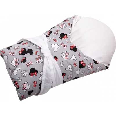 JAN peří zavinovačka Dráček šedá Minnie červená mašle