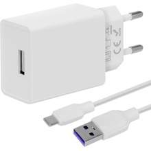 Obal:Me Cestovní USB-A 10W + USB-A/USB-C Kabel 1m White 10W1UWH-C