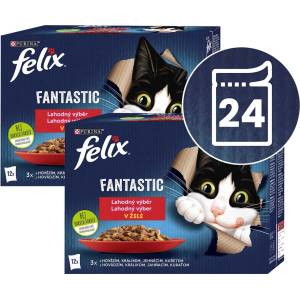 FELIX Капсули FELIX Fantastic вкусен избор с пиле, с говеждо, с заек, с агнешко 24 x 85 г