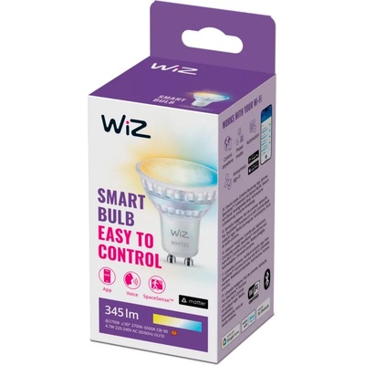 Philips Смарт LED димируема луничка WiZ Spot, PAR16, GU10, 4.7W, 345 lm, White (2100-6500K) (929003772222)