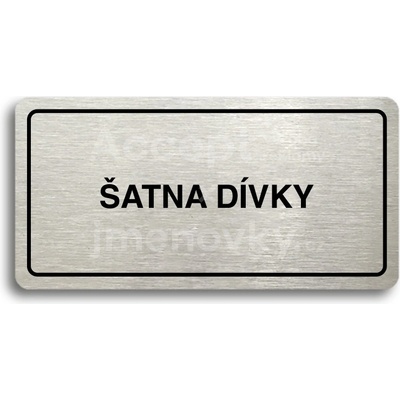 ACCEPT Piktogram ŠATNA DÍVKY - stříbrná tabulka - černý tisk