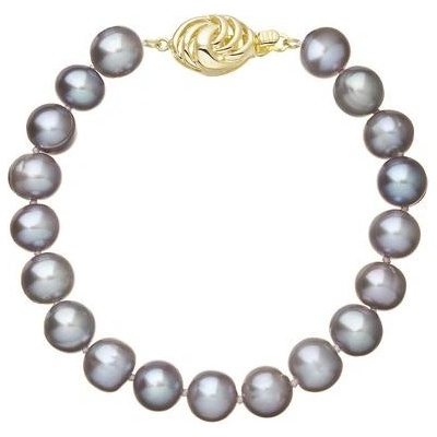 Pavona perlový náramek z říčních perel se zapínáním ze 14 karátového zlata 923010.3/9265A grey