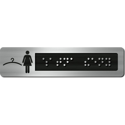 CEDULKA NA DVEŘE PRO NEVIDOMÉ (Braillovo písmo) - Šatna ŽENY - 105x25m