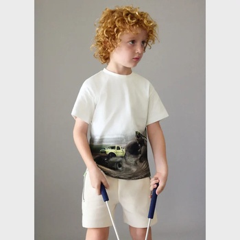 Mayoral Бермуди с джобове с ципове в бежов цвят за мини момче Mayoral