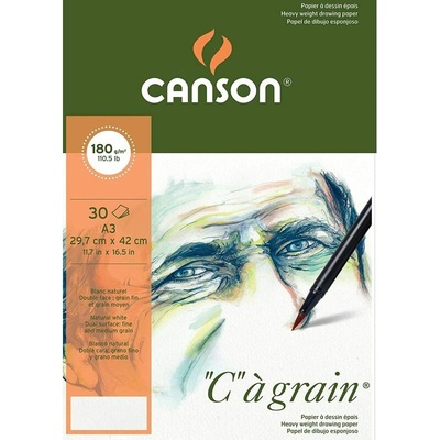 Canson C a grain skicár 180 g A3 30 listov jemnozrnný lepený