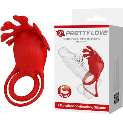 Pretty Love Ruben Red, vibračný erekčný krúžok