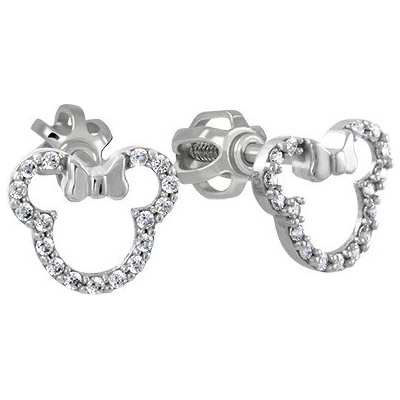 Soliter Třpytivé náušnice z bílého zlata Minnie Mouse 239 001 01130 07
