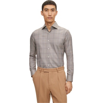 HUGO BOSS Men's Plain Long-Sleeve Shirt - Beige