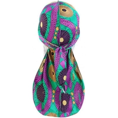 Durag Dreamfix Africa Print šátek na copánky fialová