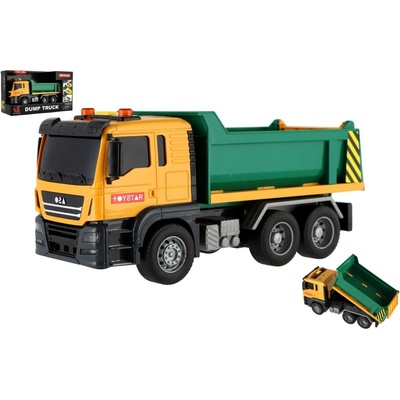 Teddies Auto nákladní plast 25cm na setrvačník na baterie se světlem se zvukem v krabici 31x19cm