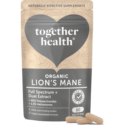 Together Health Herícium levia hriva 1000 mg organický extrakt z celej plodnice 60 kapsúl
