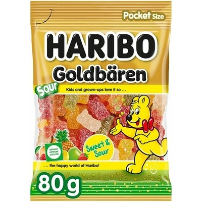 Haribo Goldbären kyslé želé s ovocnými príchuťami 80 g