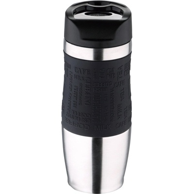 Bergner Termohrnček s protišmykovým úchopom 400 ml čierna nerez
