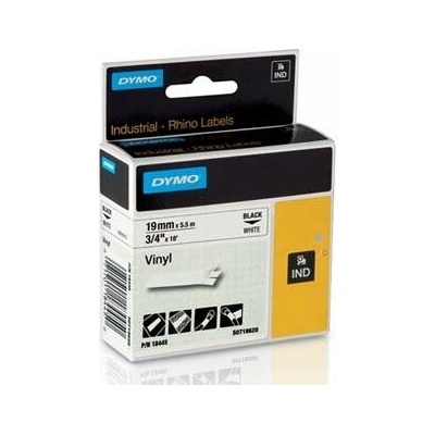 páska DYMO 18445 PROFI D1 RHINO Black On White Vinyl Tape (19mm)