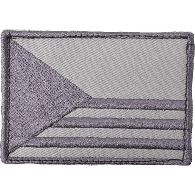 Nášivka vlajka ČR PRUHY velcro 7,5 x 5,5cm SIVÁ