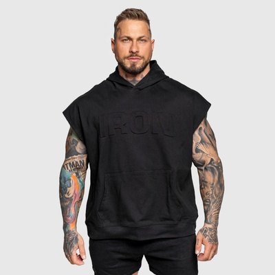 Iron Aesthetics Ambition pánská vesta s kapucí černá