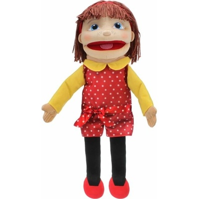 People Puppet Buddies Maňásek na ruku Lidští kamarádi Holka v červeno žlutém 58 cm