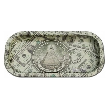 Black Leaf Kovový podklad In Weed We Trust Dollar