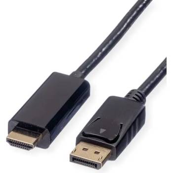 Roline Кабел DisplayPort 1.2 DP - HDMI 4K60Hz, M/M, 2 м, черен 11.04. 5786-10 (11.04.5786-10)