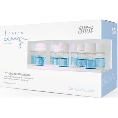 Shot Trico Design Normalizing Lozione - ošetrenie proti lupinám aj pre mastné vlasy Ampulky - 10 x 10 ml
