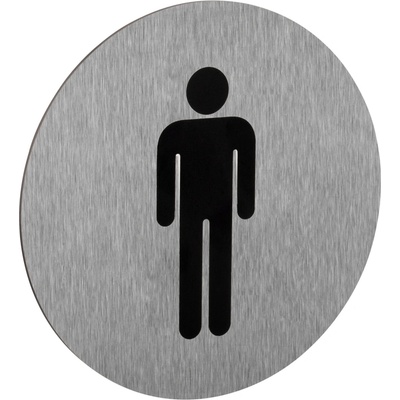 Walteco Symbol "WC-muži", priemer 75mm, nerez, samolepka , 20871
