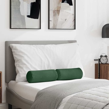 vidaXL Възглавници валяци 2 pcs Тъмен зелен Ø 15 x 40 см (42014308)