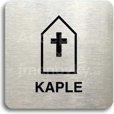 ACCEPT Piktogram kaple - stříbrná tabulka - černý tisk bez rámečku