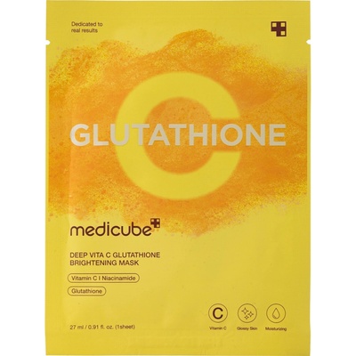 Medicube Deep Vita C Glutathione Mask Rozjasňujúca plátienková maska na tvár 1 ks 27 ml