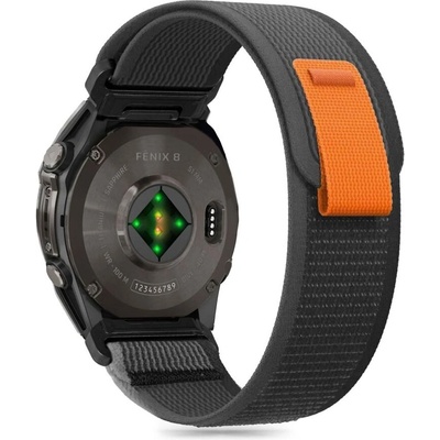 Tech-Protect Текстилна каишка за Garmin Fenix 5 / 6 / 6 Pro / 7 / 8 (47mm) / E от Tech-Protect Nylon - Черен / Оранжев (5906302377176)