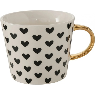 Boltze Home Porcelánový hrnek se zlatým uchem FAYETTE bílý 310 ml