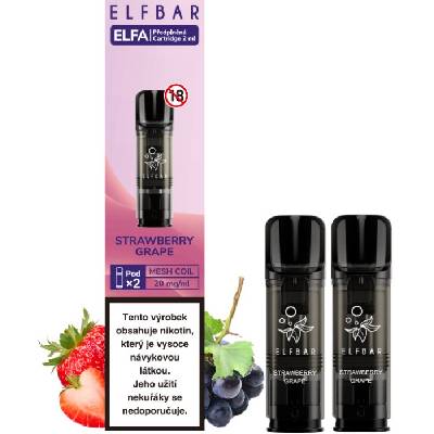 Elf Bar ELFA Pods cartridge 2Pack - 20mg (Předplněné cartridge Elf Bar ELFA obsahují 2ml liquidu o síle nikotinu 20mg)