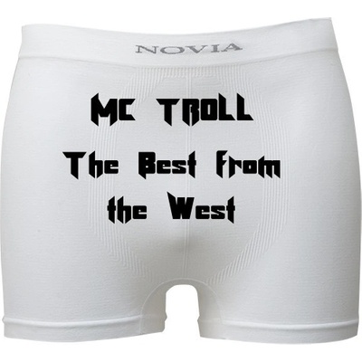 novia Boxerky s potiskem MC TROLL Trenky pánské bílé S/M 48-50