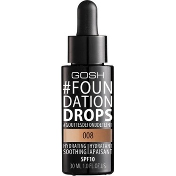 Gosh Foundation Drops Lehký make-up ve formě kapek SPF10 08 Honey 30 ml
