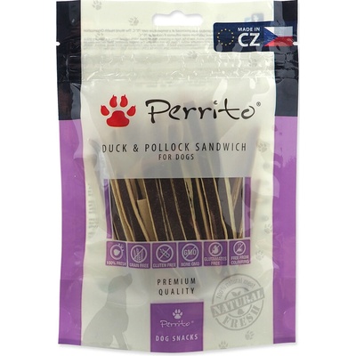 PERRITO Duck & pollock sandwich pochúťka pre psov 100 g
