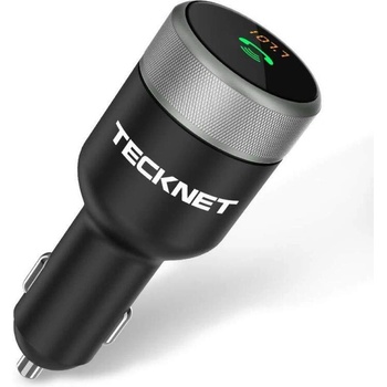 TeckNet F10036 Bluetooth FM Transmitter - блутут FM трансмитер и зарядно за кола за мобилни устройства (черен)