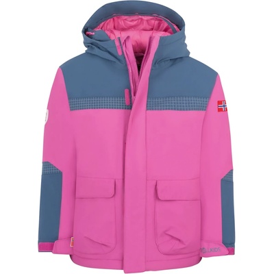 TROLLKIDS Детско зимно яке Trollkids Kid's Finnmark Jacket XT Winter jacket - Bright Berry / Mystic Blue / Light Magenta - размер 92 (EU) (703-6159-0111)
