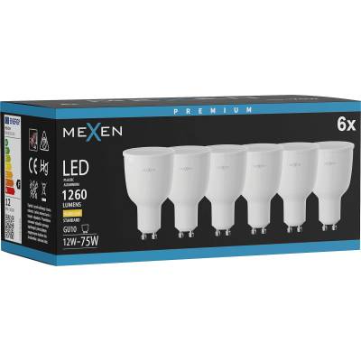 Mexen Nova 6x LED Крушка GU10, 12W, Топла - 3000K, 1260 lm - L108-GU10-1230-01x06 (L108-GU10-1230-01x06)