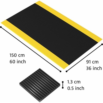 Notrax 406 Crossrib Sof-Tred Protiúnavová rohož s vrstvou Dyna-Shield a priečnym rebrovým vzorom čierna / žltá 91 x 150 cm