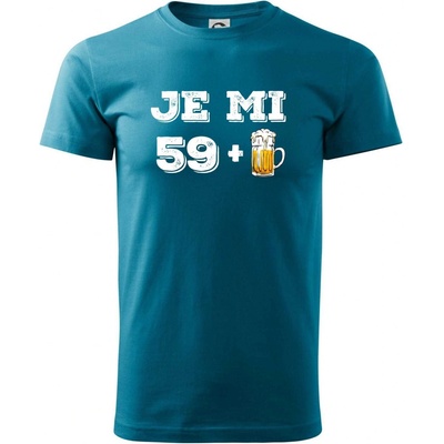 Je mi 60 pivo tričko tmavý tyrkys