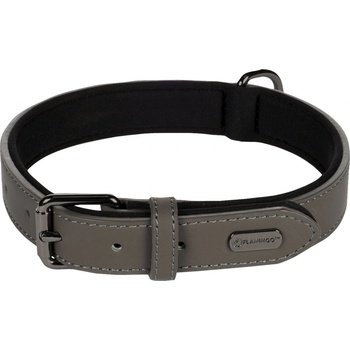 Flamingo Binti Kožený obojek s neoprenem