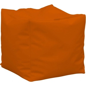 PUFRELAX Пуф, 100л. , Табуретка Куб XL, Panama Neon Orange, Водоустойчив, Перящ се калъф, Пълнеж от полистиролни перли (PUF-G-CXL-PEX-NEOR) - topmall