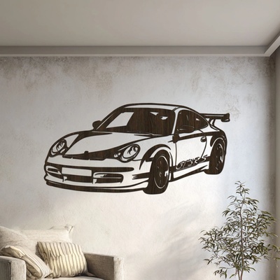 dřevo života Dřevěný obraz Porsche 911 GT3 RS Rozměry (cm): 80x39, Zvolte barvu dekoru: Wenge
